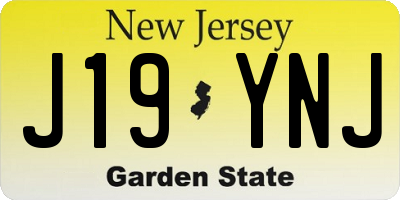 NJ license plate J19YNJ