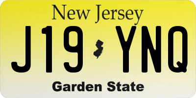 NJ license plate J19YNQ