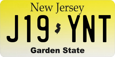 NJ license plate J19YNT