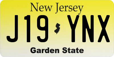 NJ license plate J19YNX
