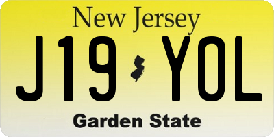 NJ license plate J19YOL