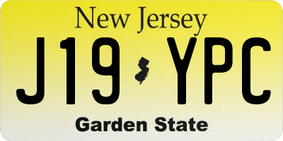 NJ license plate J19YPC