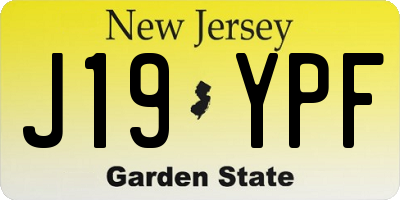 NJ license plate J19YPF