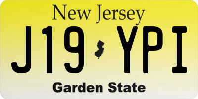 NJ license plate J19YPI