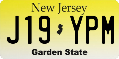NJ license plate J19YPM