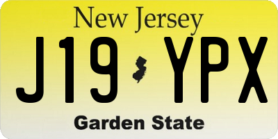NJ license plate J19YPX