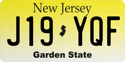 NJ license plate J19YQF