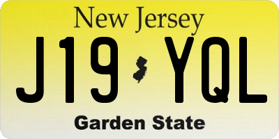 NJ license plate J19YQL