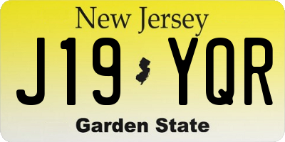 NJ license plate J19YQR