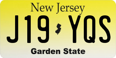 NJ license plate J19YQS
