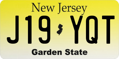 NJ license plate J19YQT