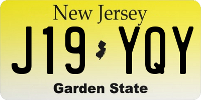 NJ license plate J19YQY
