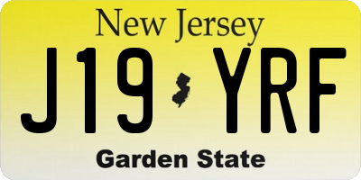 NJ license plate J19YRF
