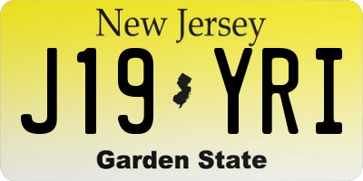 NJ license plate J19YRI