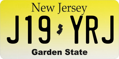 NJ license plate J19YRJ