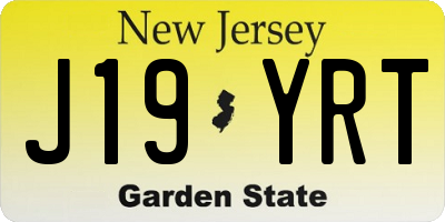 NJ license plate J19YRT