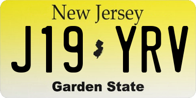 NJ license plate J19YRV
