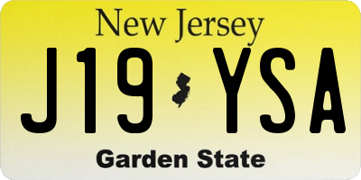 NJ license plate J19YSA