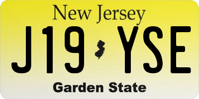 NJ license plate J19YSE