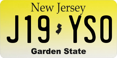 NJ license plate J19YSO
