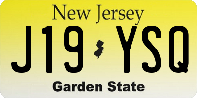 NJ license plate J19YSQ