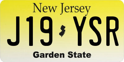 NJ license plate J19YSR