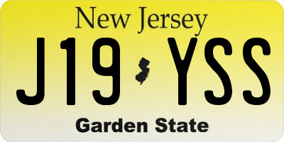 NJ license plate J19YSS