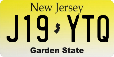 NJ license plate J19YTQ