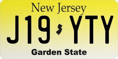 NJ license plate J19YTY
