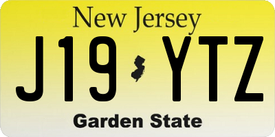 NJ license plate J19YTZ
