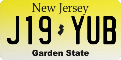 NJ license plate J19YUB