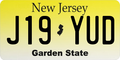 NJ license plate J19YUD