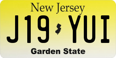 NJ license plate J19YUI