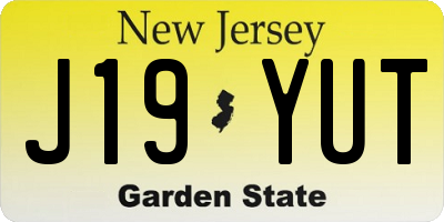 NJ license plate J19YUT