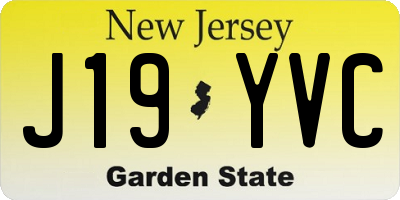 NJ license plate J19YVC