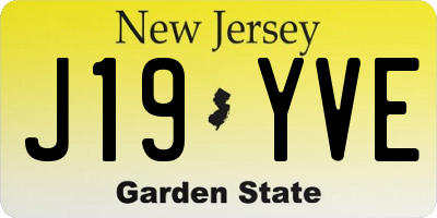 NJ license plate J19YVE
