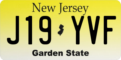 NJ license plate J19YVF