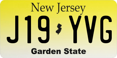 NJ license plate J19YVG