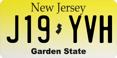 NJ license plate J19YVH