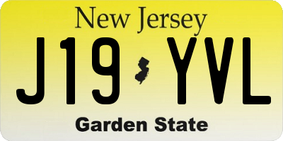 NJ license plate J19YVL