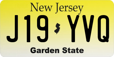 NJ license plate J19YVQ