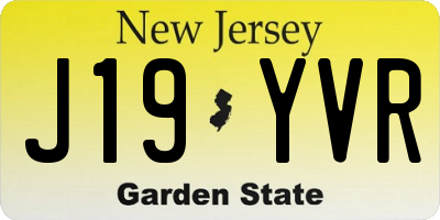 NJ license plate J19YVR
