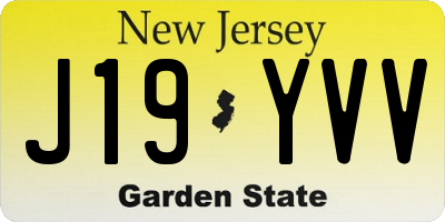 NJ license plate J19YVV