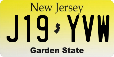 NJ license plate J19YVW
