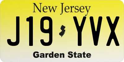 NJ license plate J19YVX