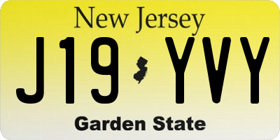 NJ license plate J19YVY