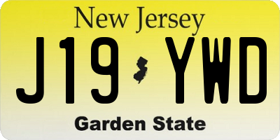 NJ license plate J19YWD