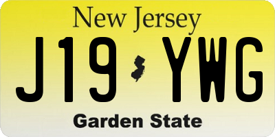 NJ license plate J19YWG