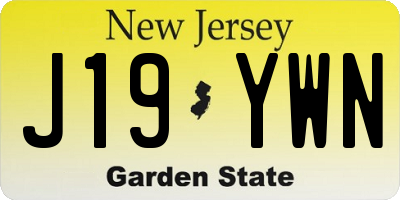 NJ license plate J19YWN