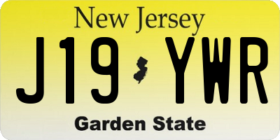NJ license plate J19YWR